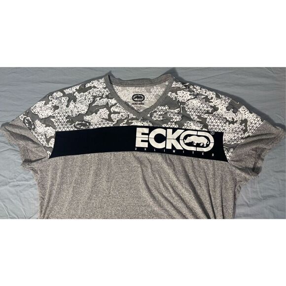 Ecko Unltd Shirt Mens 4XL Graphic Tee Gray White Black T Shirt - Picture 1 of 8